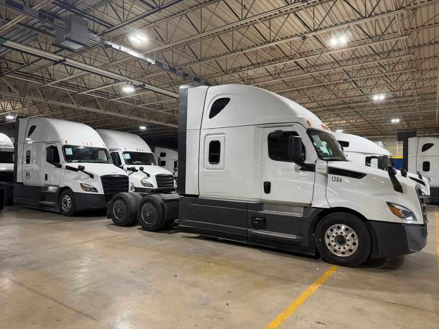Eastwind fleet trucks staged at the terminal